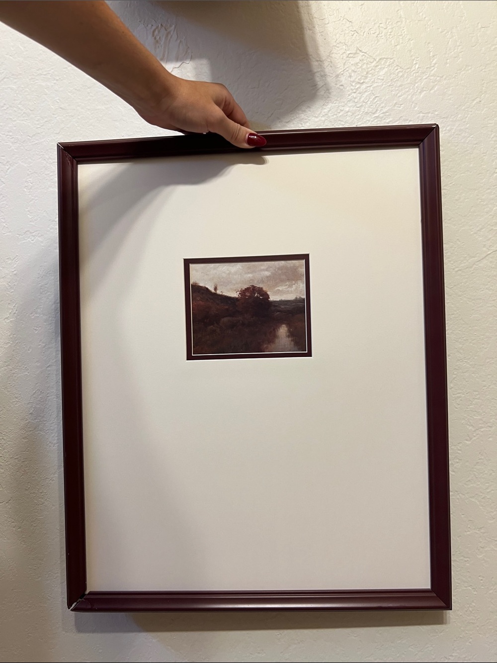 Burgundy Framed Art Print with Matting 20x16